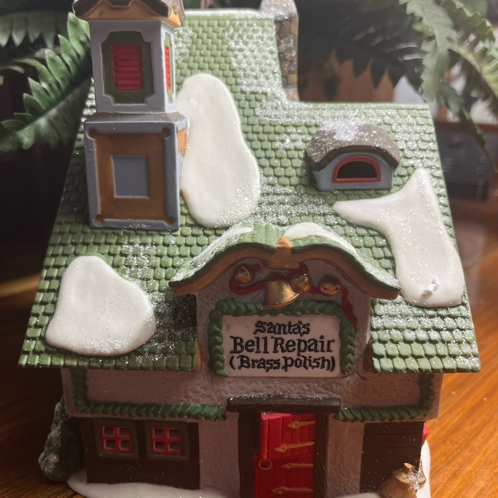Department 56 Santa's Bell Repair with Green and Red Accents